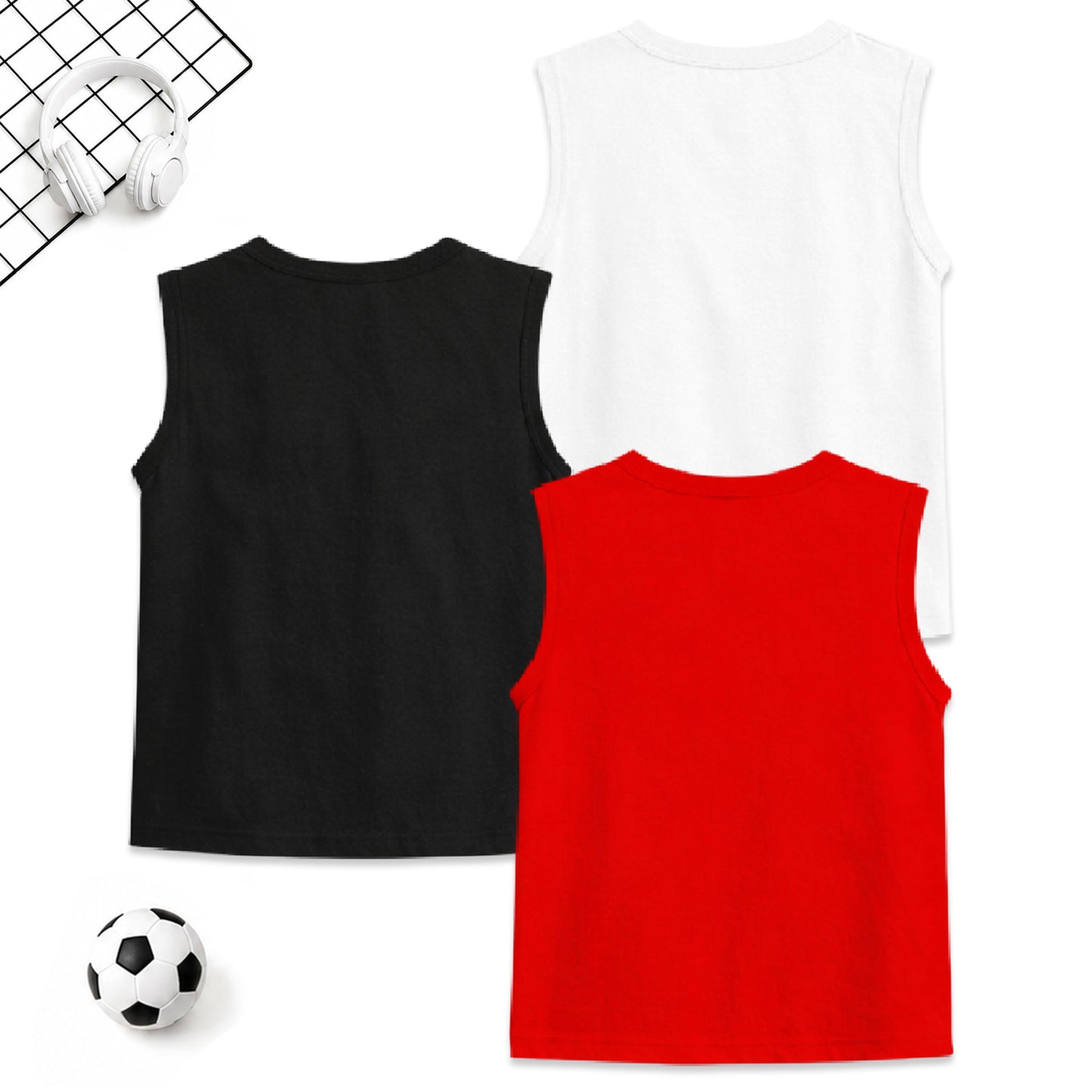 Kuchipoo © Marvel Boys Sleeveless Regular Fit Cotton T-Shirt - Pack of 3