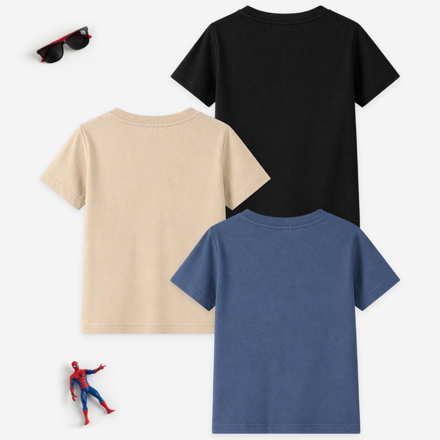 Kuchipoo © Marvel Boys Avengers & Spider-Man Printed Cotton T-Shirt Combo | Superheroes Graphic Cotton Tees | Casual Summer Wear | Pack of 3