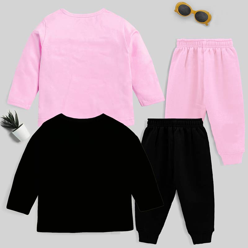 KUCHIPOO Baby Girls T-Shirts and Pyjamas Set