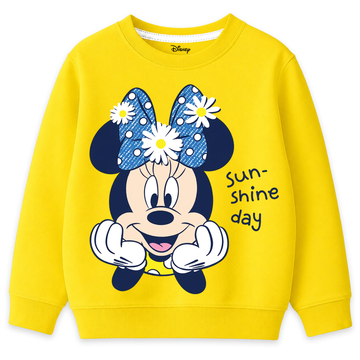 Kuchipoo © Disney Girls Minnie Mouse Graphic Printed Full Sleeve Round Neck Sweatshirt | Regular Fit Winterwear
