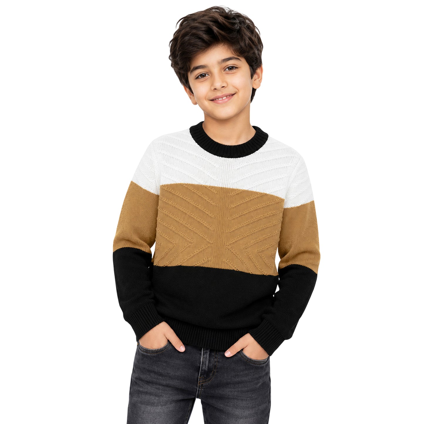 Kuchipoo Boys' Winter Wear Knitted Sweater | Full Sleeves Warm Pullover | Casual & Stylish Kids' Jumper