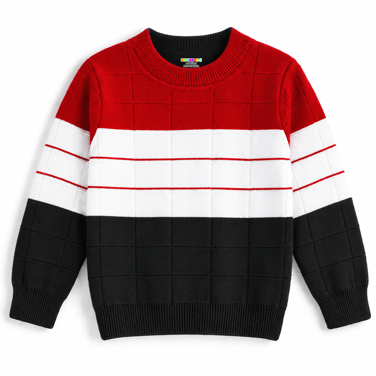 Kuchipoo Boys' Winter Wear Knitted Sweater | Full Sleeves Warm Pullover | Casual & Stylish Kids' Jumper