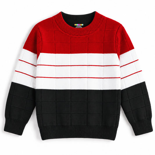 Kuchipoo Boys' Winter Wear Knitted Sweater | Full Sleeves Warm Pullover | Casual & Stylish Kids' Jumper