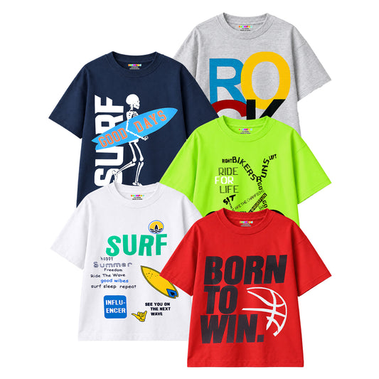 KUCHIPOO Boys Half Sleeves T-Shirts