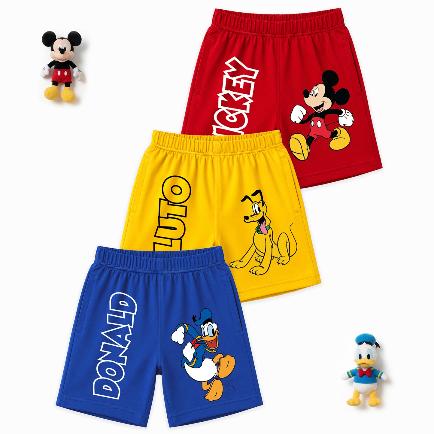 Kuchipoo © Disney Boys Regular Fit Cotton Shorts - Pack of 3