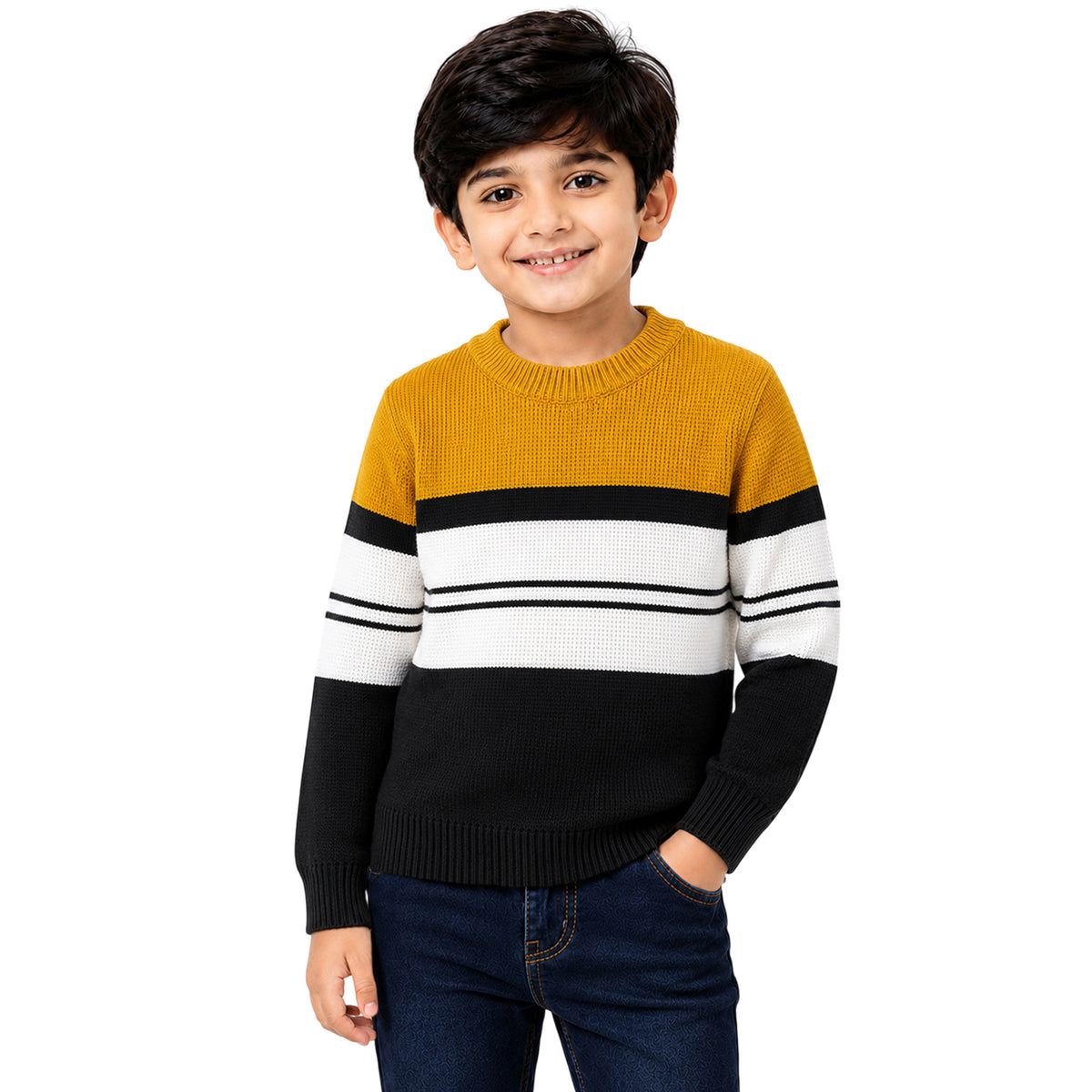 Kuchipoo Boys' Winter Wear Knitted Sweater | Full Sleeves Warm Pullover | Casual & Stylish Kids' Jumper