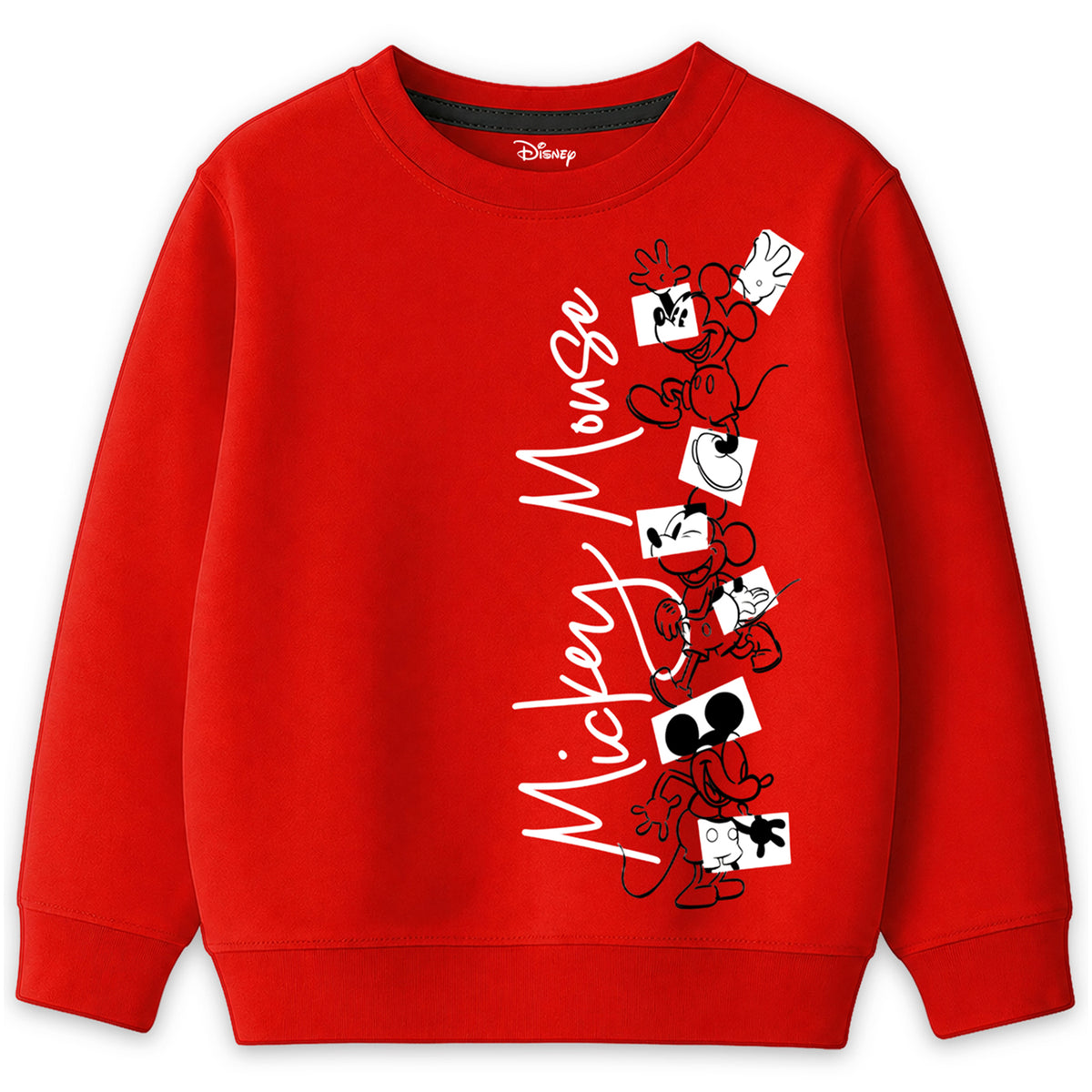 Kuchipoo © Disney Boys Mickey Mouse Graphic Printed Full Sleeve Round Neck Sweatshirt | Regular Fit Winterwear