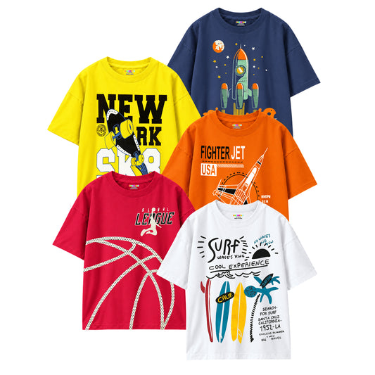 KUCHIPOO Boys Half Sleeves T-Shirts