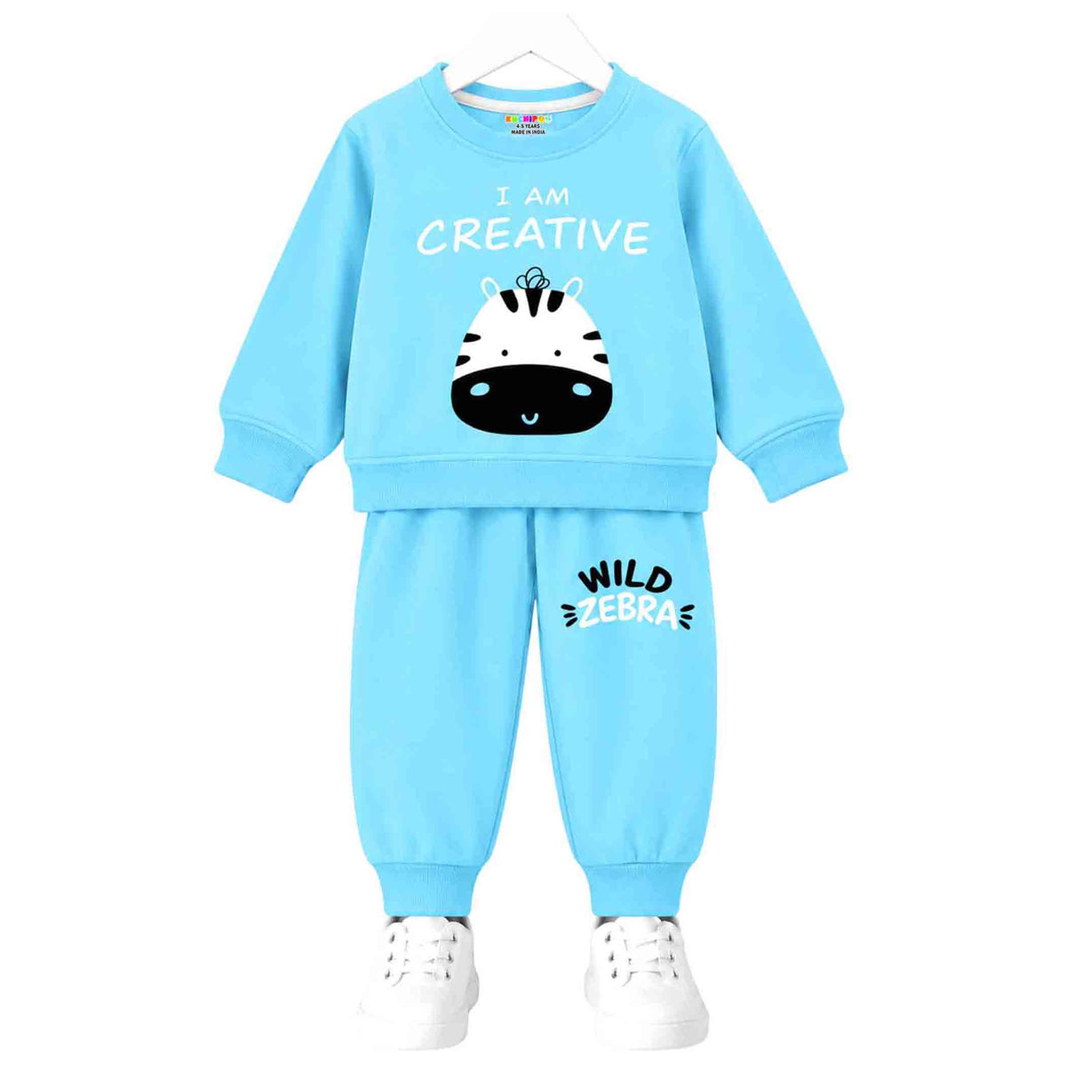 Kuchipoo Boys Printed Sweatshirt & Track Pant Set | Full Sleeve Winter Co-ord Set | Soft & Comfortable Casual Wear for Kids