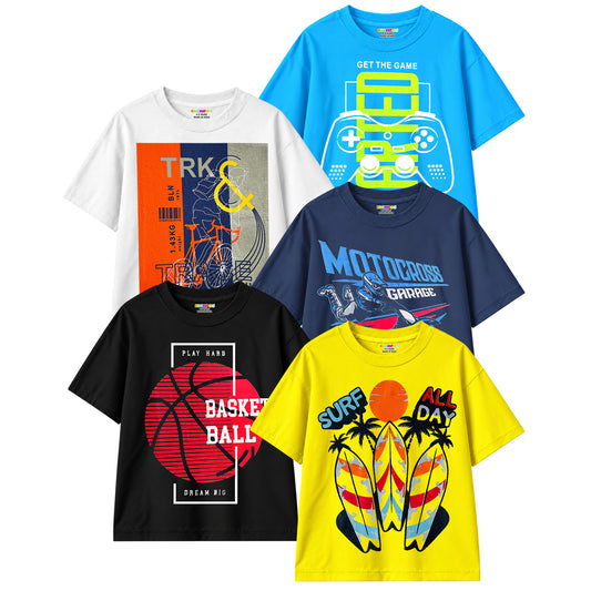 KUCHIPOO Boys Half Sleeves T-Shirts