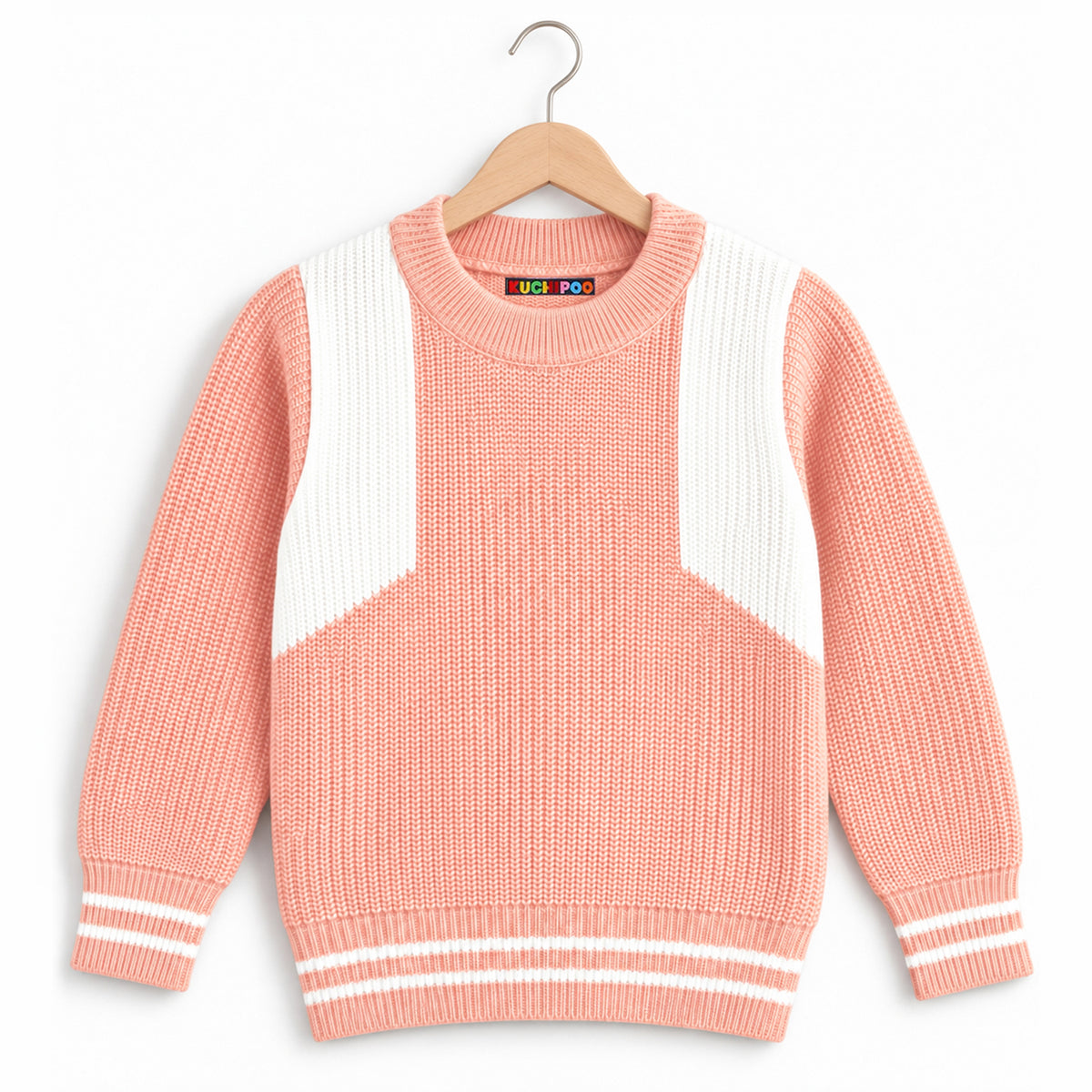 Kuchipoo Girls' Winter Wear Knitted Sweater | Full Sleeves Warm Pullover | Casual & Stylish Kids' Jumper