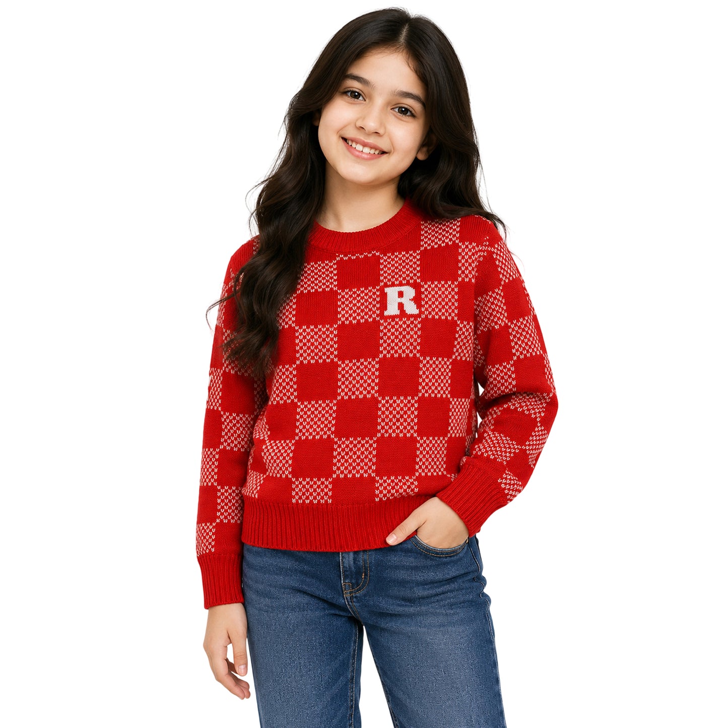 Kuchipoo Girls' Winter Wear Knitted Sweater | Full Sleeves Warm Pullover | Casual & Stylish Kids' Jumper