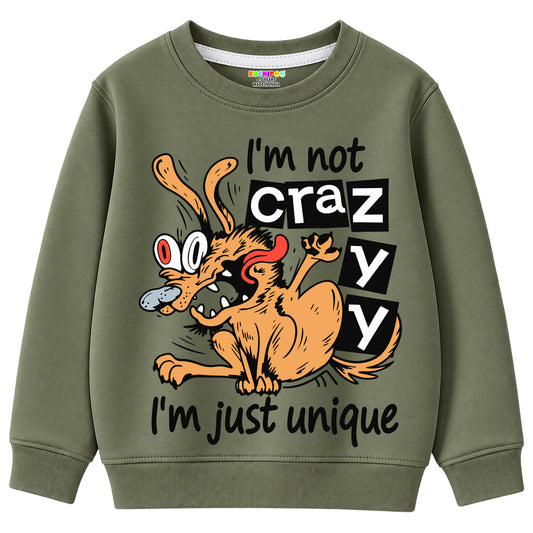 Kuchipoo Boys Graphic Printed Full Sleeve Round Neck Sweatshirt | Regular Fit Winterwear