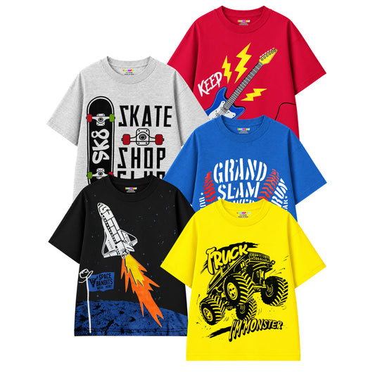 KUCHIPOO Boys Half Sleeves T-Shirts