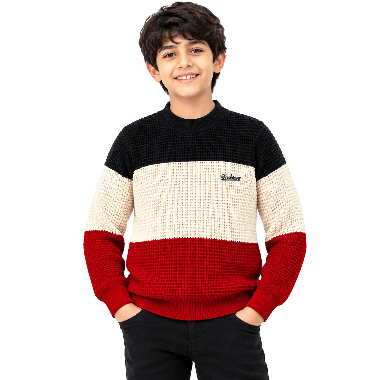Kuchipoo Boys' Winter Wear Knitted Sweater | Full Sleeves Warm Pullover | Casual & Stylish Kids' Jumper