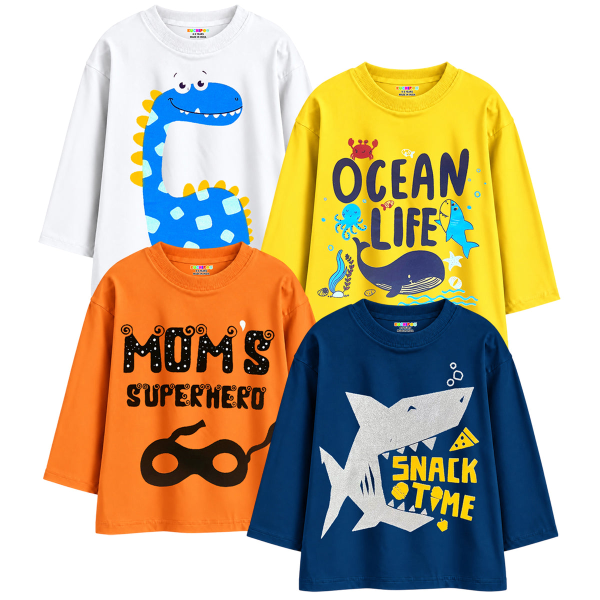 KUCHIPOO Baby Boys  Full Sleeves T-Shirts