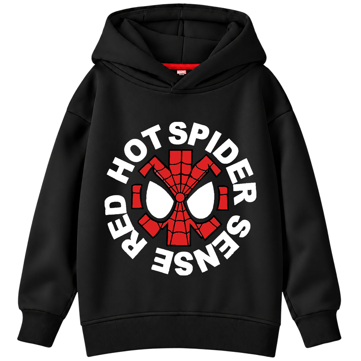 Kuchipoo © Marvel Boys Full Sleeve Hooded Sweatshirt | Marvel Superhero Graphic Printed Pullover Hoodie with Ribbed Cuffs & Hem | Casual Winter Wear for Boys