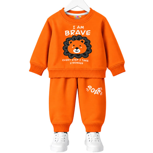Kuchipoo Boys Printed Sweatshirt & Track Pant Set | Full Sleeve Winter Co-ord Set | Soft & Comfortable Casual Wear for Kids