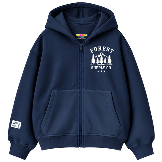 Kuchipoo Boys Printed Hooded Sweatshirt | Full Sleeve Zipper Hoodie with Kangaroo Pocket & Ribbed Cuffs | Warm & Comfortable Casual Winter Wear for Kids