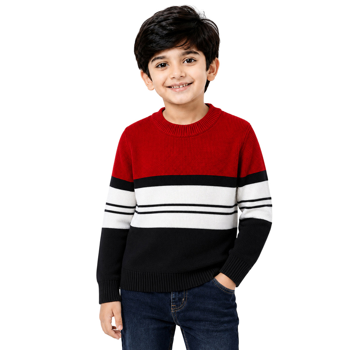 Kuchipoo Boys' Winter Wear Knitted Sweater | Full Sleeves Warm Pullover | Casual & Stylish Kids' Jumper