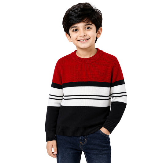 Kuchipoo Boys' Winter Wear Knitted Sweater | Full Sleeves Warm Pullover | Casual & Stylish Kids' Jumper