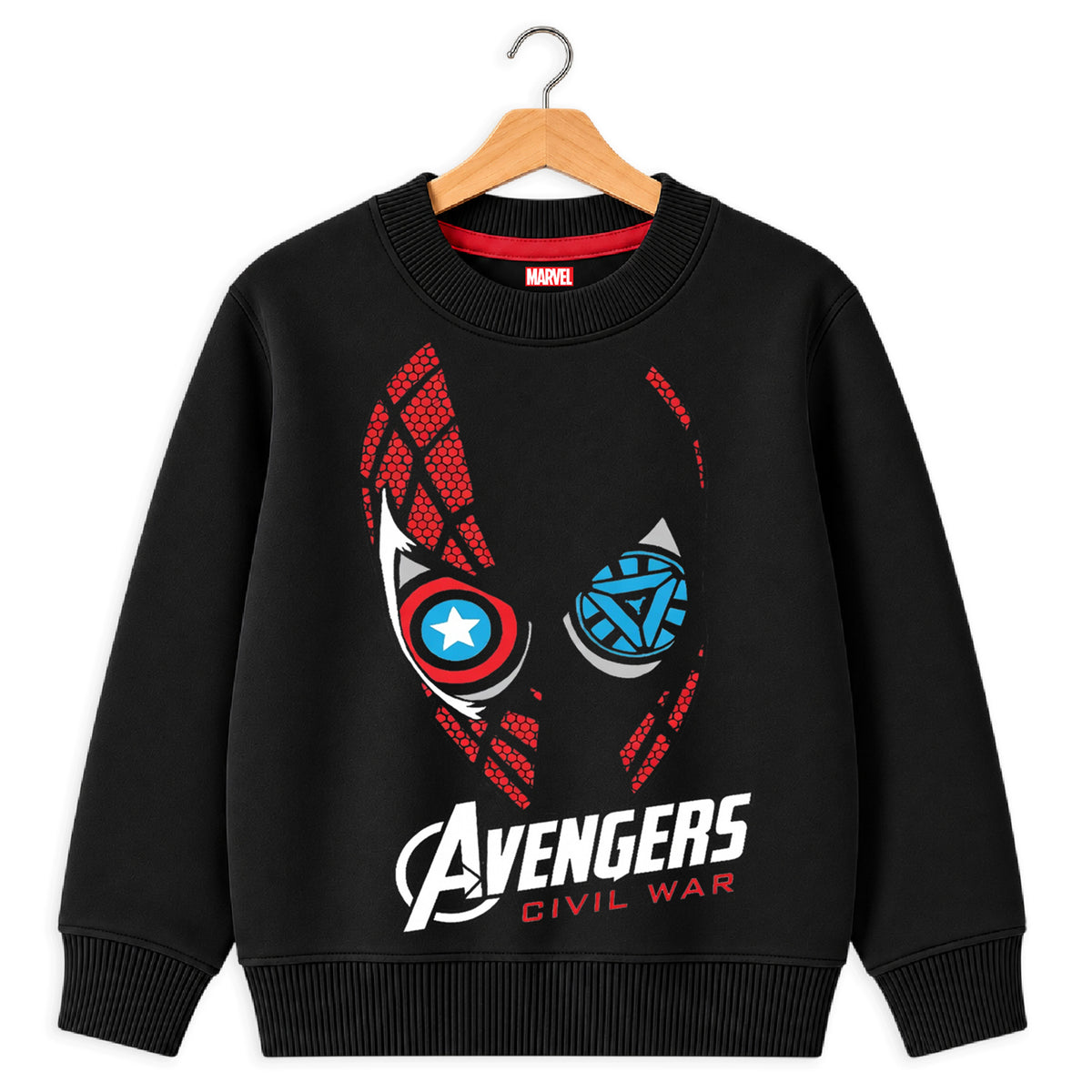 Kuchipoo © Marvel Boys Spiderman Graphic Printed Full Sleeve Round Neck Sweatshirt | Regular Fit Winterwear
