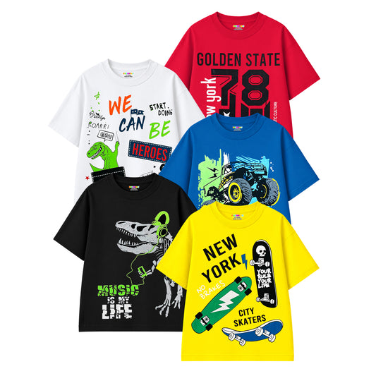 KUCHIPOO Boys Half Sleeves T-Shirts