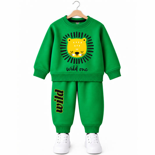 Kuchipoo Boys Printed Sweatshirt & Track Pant Set | Full Sleeve Winter Co-ord Set | Soft & Comfortable Casual Wear for Kids