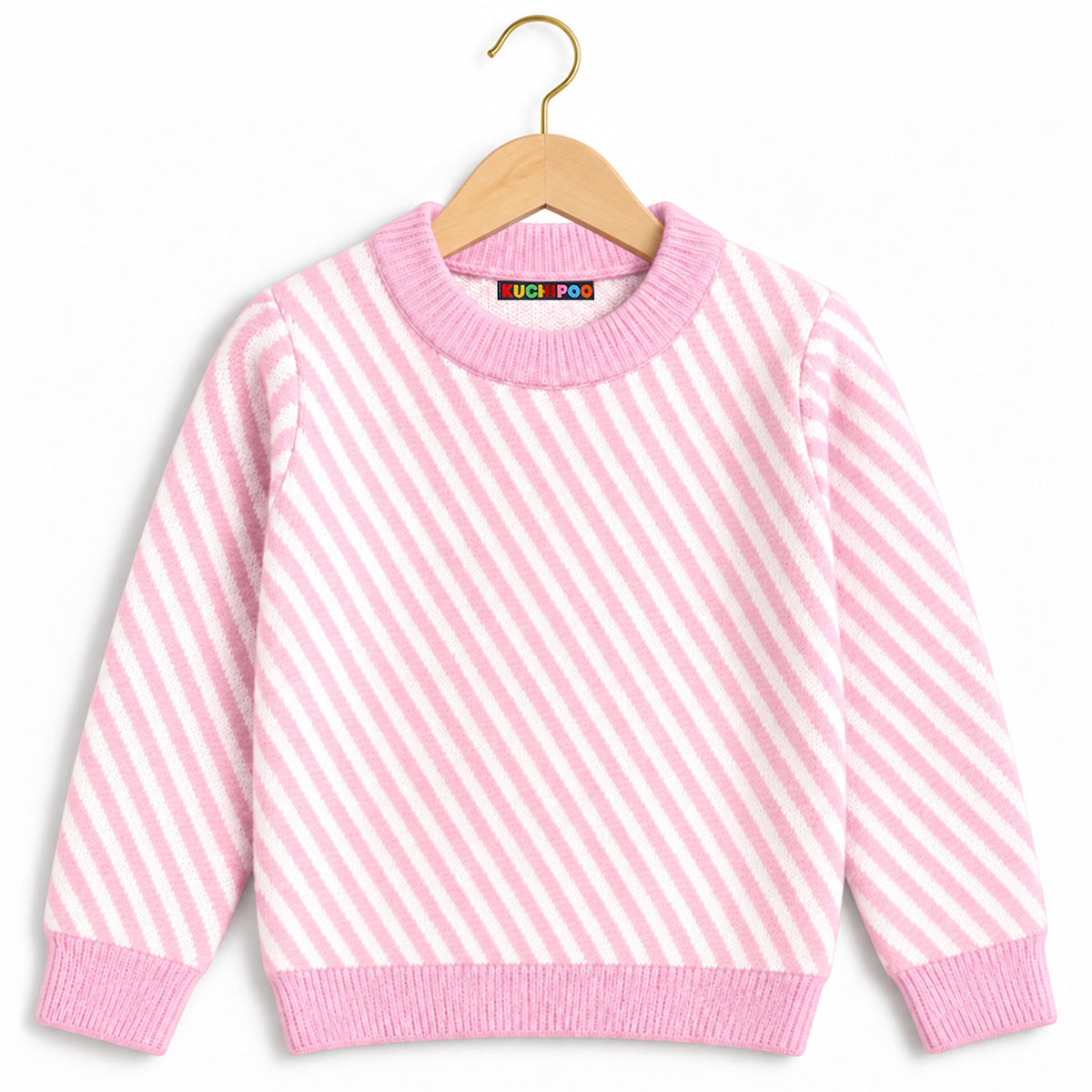 Kuchipoo Girls' Winter Wear Knitted Sweater | Full Sleeves Warm Pullover | Casual & Stylish Kids' Jumper