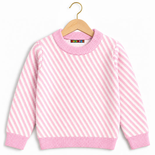 Kuchipoo Girls' Winter Wear Knitted Sweater | Full Sleeves Warm Pullover | Casual & Stylish Kids' Jumper