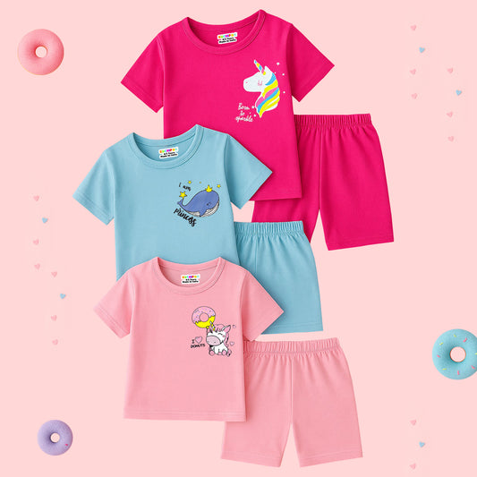KUCHIPOO Baby Girls T-Shirts and Shorts Set