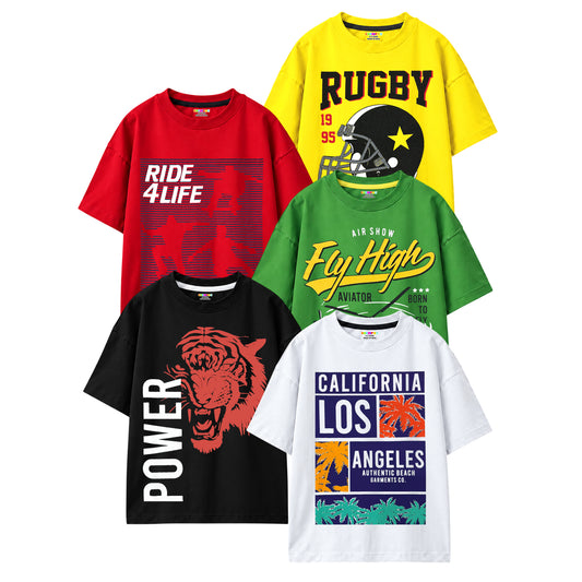 KUCHIPOO Boys Half Sleeves T-Shirts