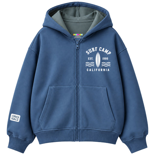 Kuchipoo Boys Printed Hooded Sweatshirt | Full Sleeve Zipper Hoodie with Kangaroo Pocket & Ribbed Cuffs | Warm & Comfortable Casual Winter Wear for Kids