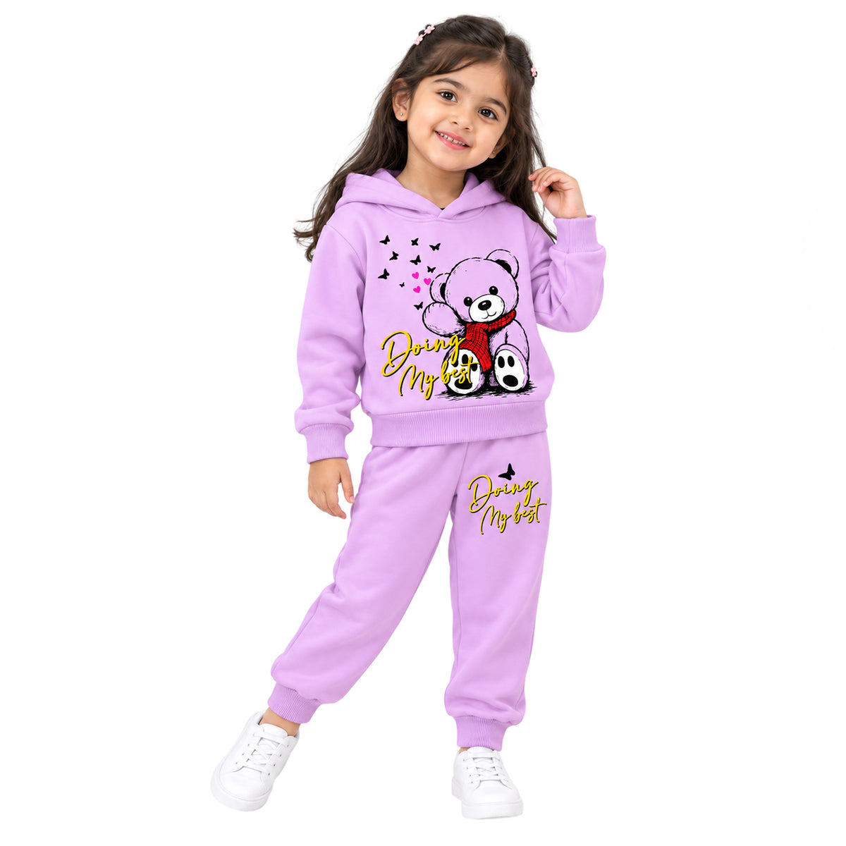 Kuchipoo Girls Hoodie and Jogger Set | Graphic Winterwear