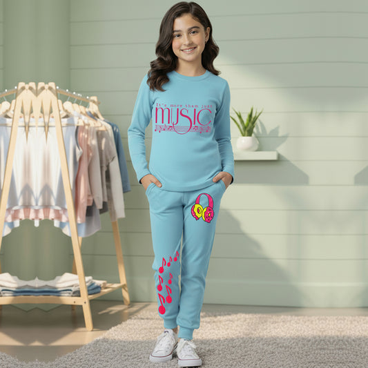 Kuchipoo Girls Regular Fit Cotton T-Shirt and Trackpant Set