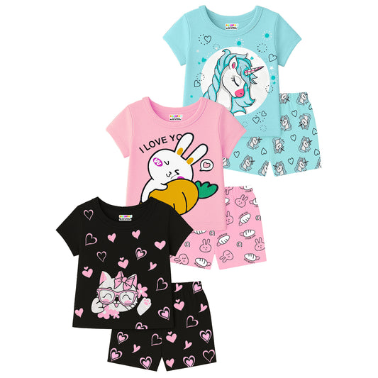 KUCHIPOO Baby Girls T-Shirts and Shorts Set