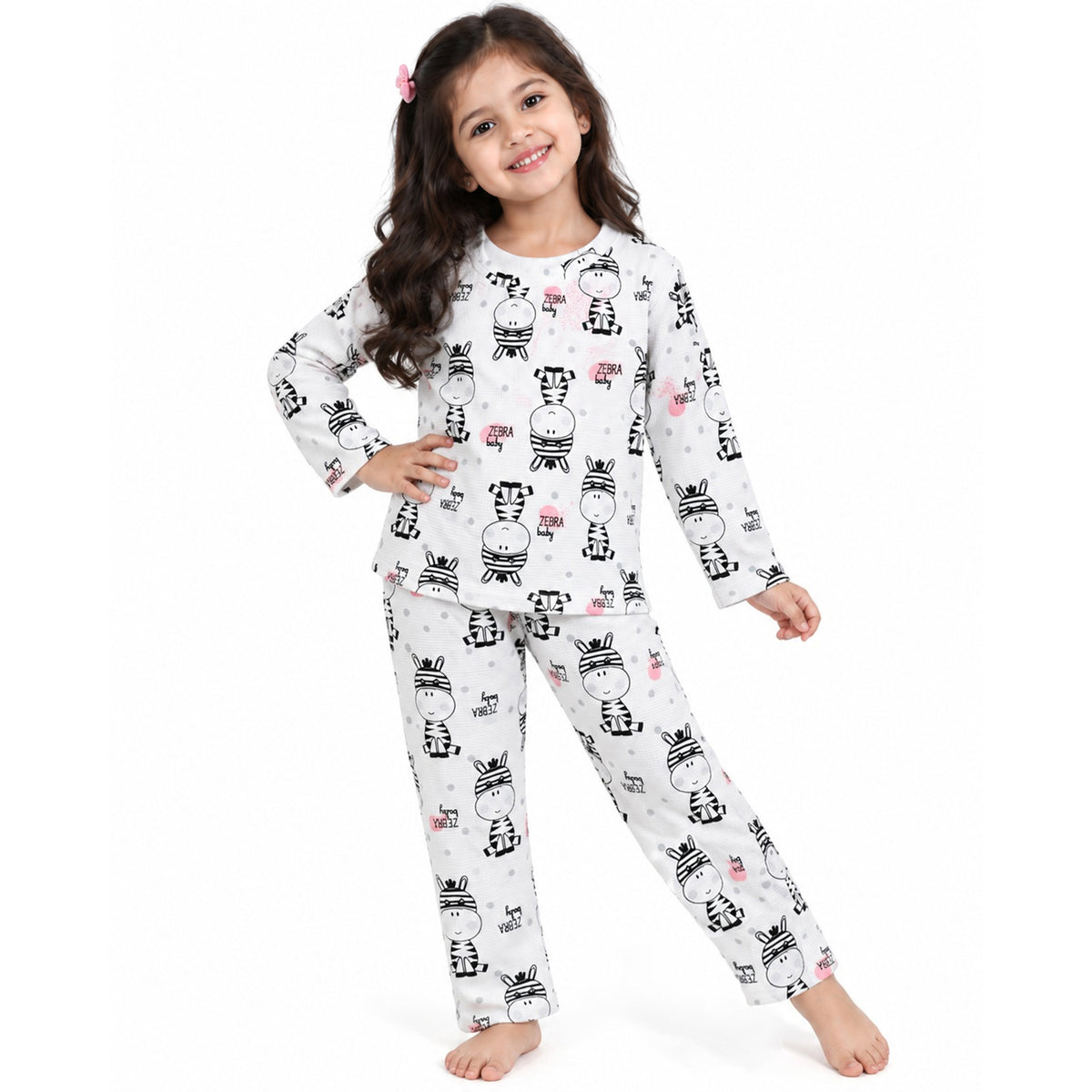 Kuchipoo Girls Printed Full Sleeve T-Shirt & Pajama Set | Soft & Comfortable Kids Night Suit | Cozy Casual Wear for Light Winters (Copy)