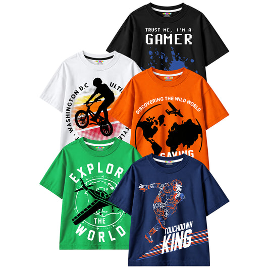 KUCHIPOO Boys Half Sleeves T-Shirts