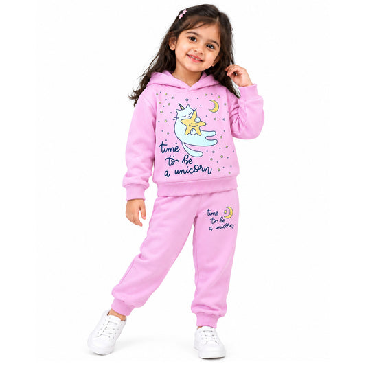Kuchipoo Girls Hoodie and Jogger Set | Graphic Winterwear