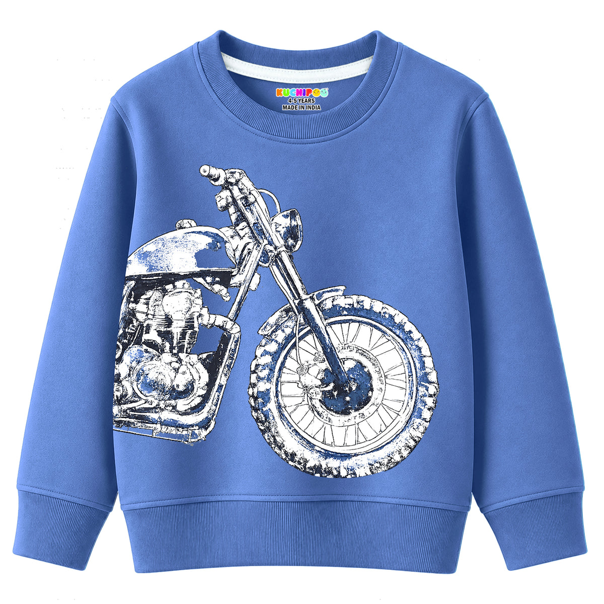 Kuchipoo Boys Graphic Printed Full Sleeve Round Neck Sweatshirt | Regular Fit Winterwear