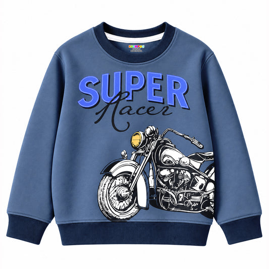 Kuchipoo Boys Graphic Printed Full Sleeve Round Neck Sweatshirt | Regular Fit Winterwear