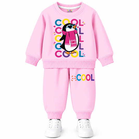 Kuchipoo Girls Printed Sweatshirt & Track Pant Set | Full Sleeve Winter Co-ord Set | Soft & Comfortable Casual Wear for Kids