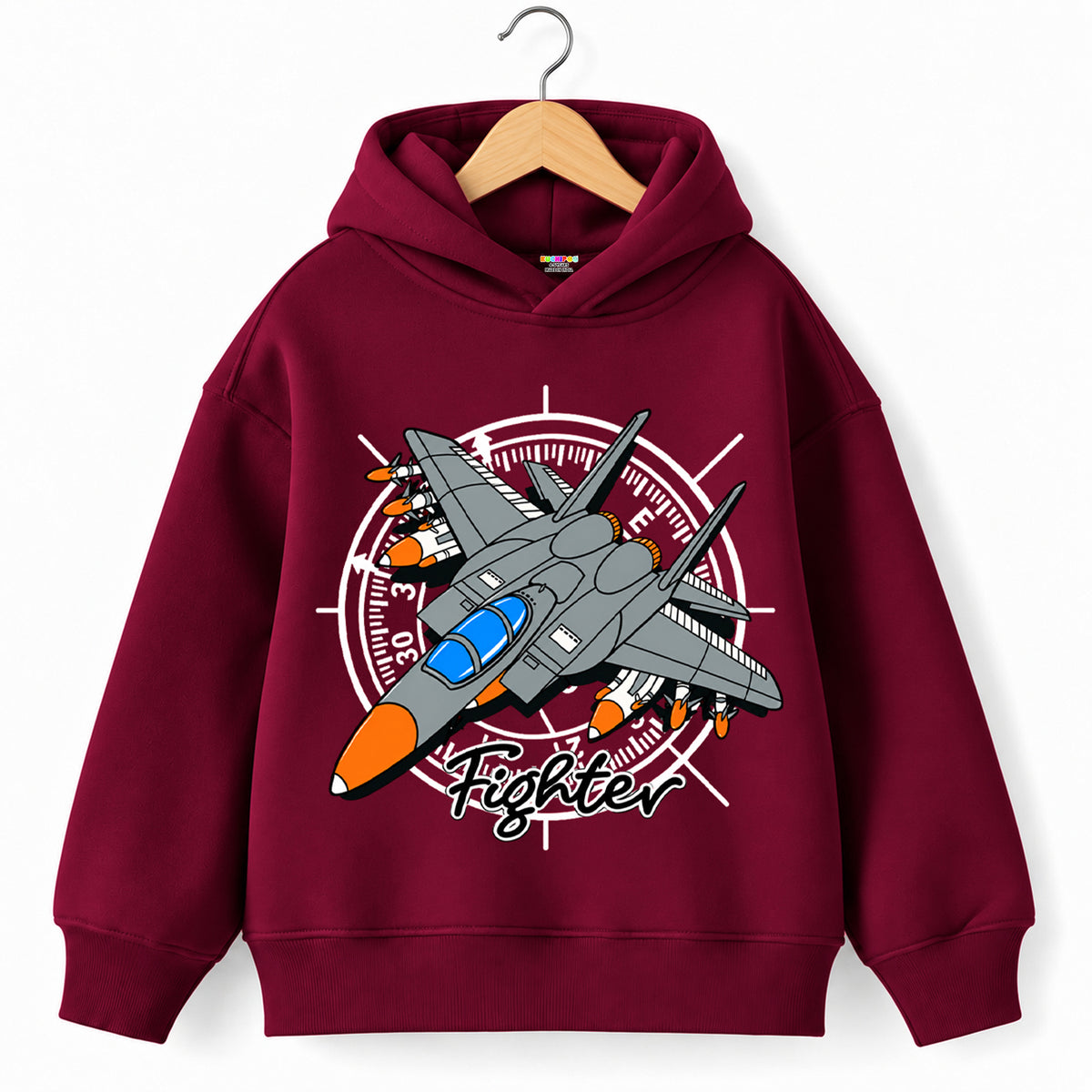 Kuchipoo Boys Printed Hooded Sweatshirt | Full Sleeve Pullover Hoodie with Ribbed Cuffs | Warm & Comfortable Casual Winter Wear for Kids