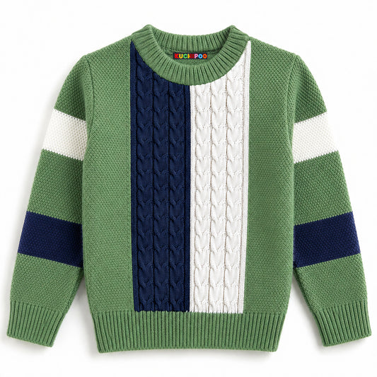 Kuchipoo Boys' Winter Wear Knitted Sweater | Full Sleeves Warm Pullover | Casual & Stylish Kids' Jumper