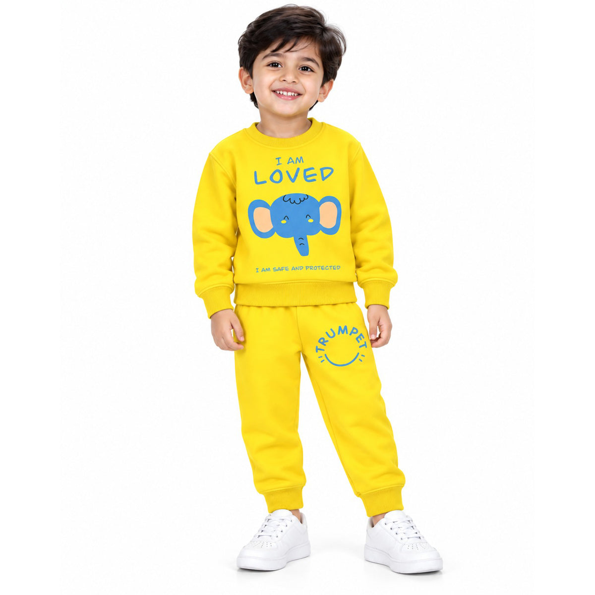 Kuchipoo Boys Printed Sweatshirt & Track Pant Set | Full Sleeve Winter Co-ord Set | Soft & Comfortable Casual Wear for Kids