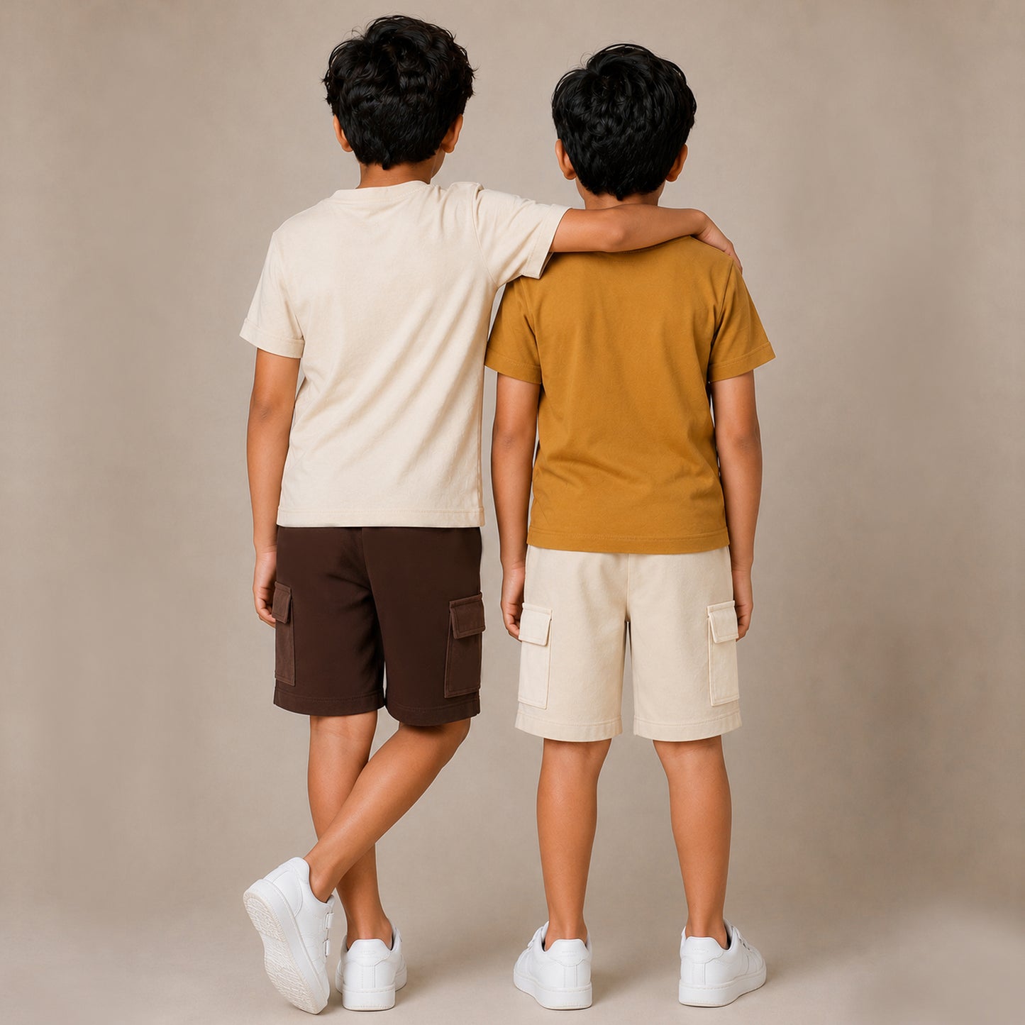 Kuchipoo © Disney Boys Regular Fit Cotton T-Shirts and Cargo Shorts Set - Pack of 2
