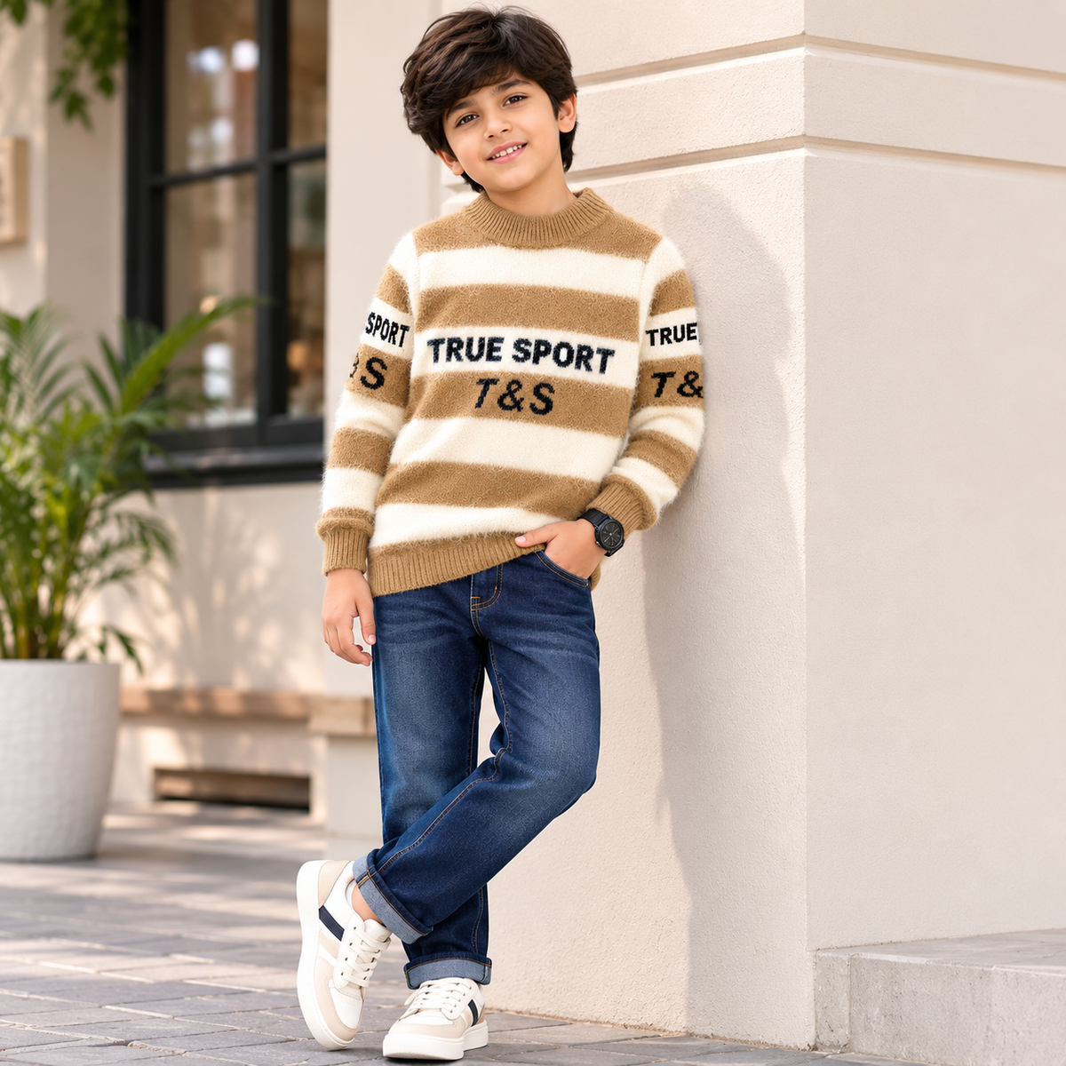 Kuchipoo Boys' Winter Wear Knitted Sweater | Full Sleeves Warm Pullover | Casual & Stylish Kids' Jumper