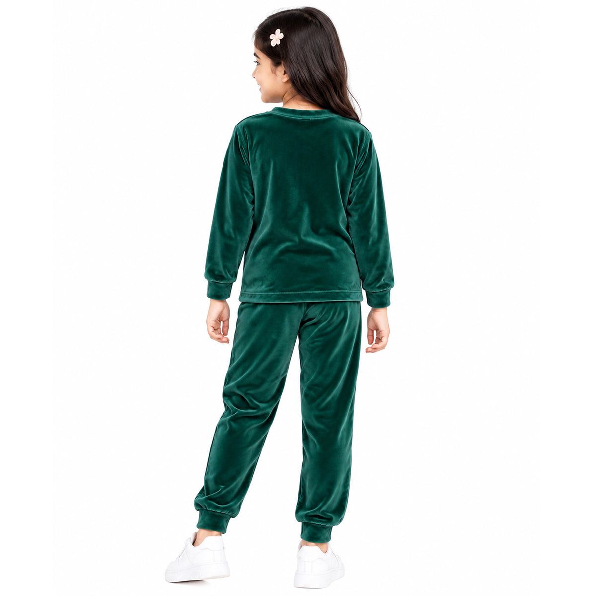 Kuchipoo Girls Velvet Top & Pajama Set | Soft Velour Round Neck Full Sleeve Top & Pajama | Warm Winterwear