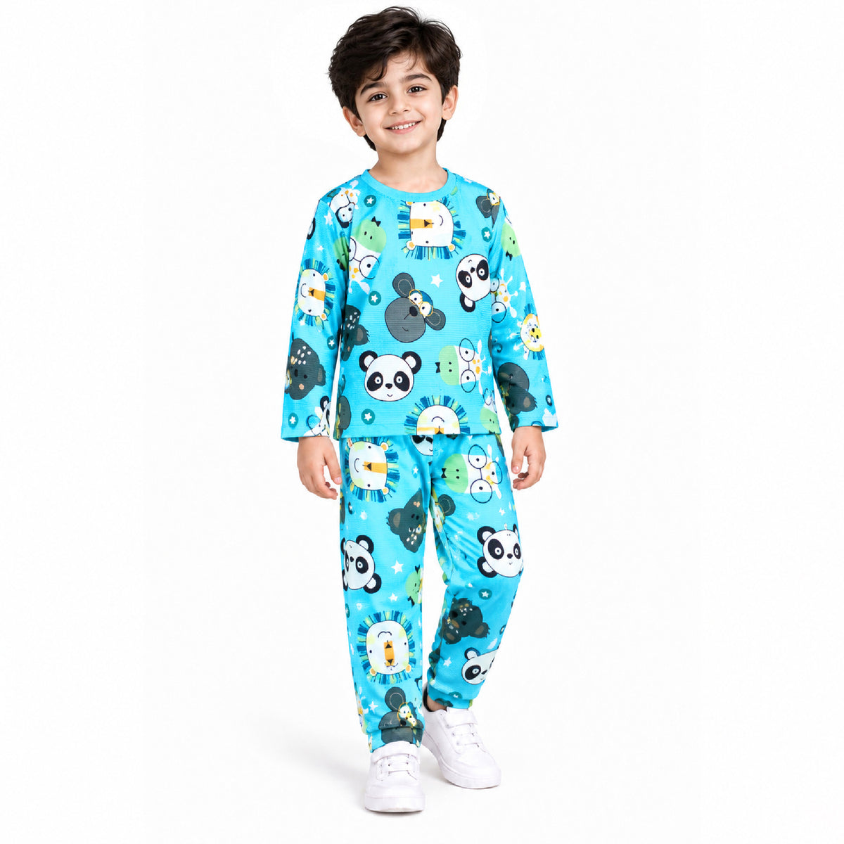 Kuchipoo Boys and Girls Printed Full Sleeve T-Shirt & Pajama Set | Soft & Comfortable Kids Night Suit | Cozy Casual Wear for Light Winters