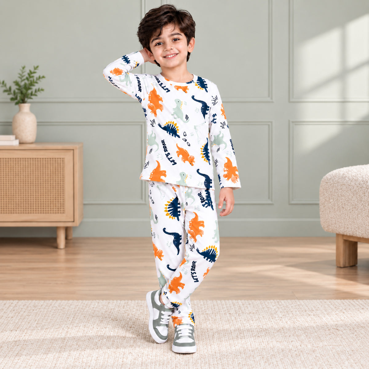 Kuchipoo Boys and Girls Printed Full Sleeve T-Shirt & Pajama Set | Soft & Comfortable Kids Night Suit | Cozy Casual Wear for Light Winters